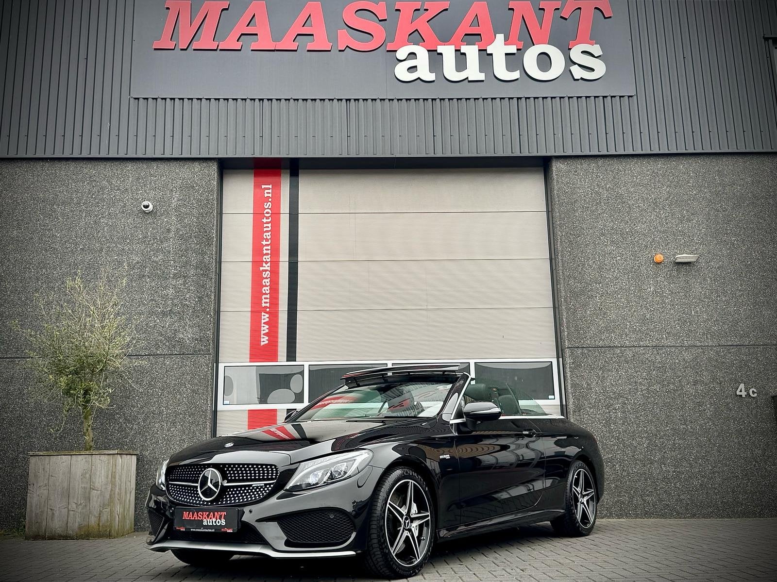 Mercedes C-Klasse Cabriolet 43 AMG / 4-MATIC / Adaptive crui, Auto's, Automaat, Gebruikt, Zwart, Leder