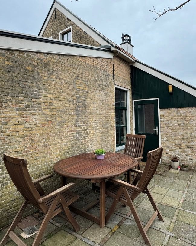 Uitschuifbare tuintafel inclusief 4 stoelen, Tuin en Terras, Ophalen, Zo goed als nieuw