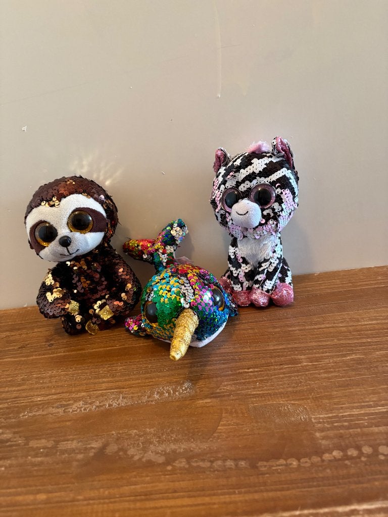 Set van drie kleine knuffels, Overige karakters, Overige typen, Ophalen of Verzenden, Zo goed als nieuw