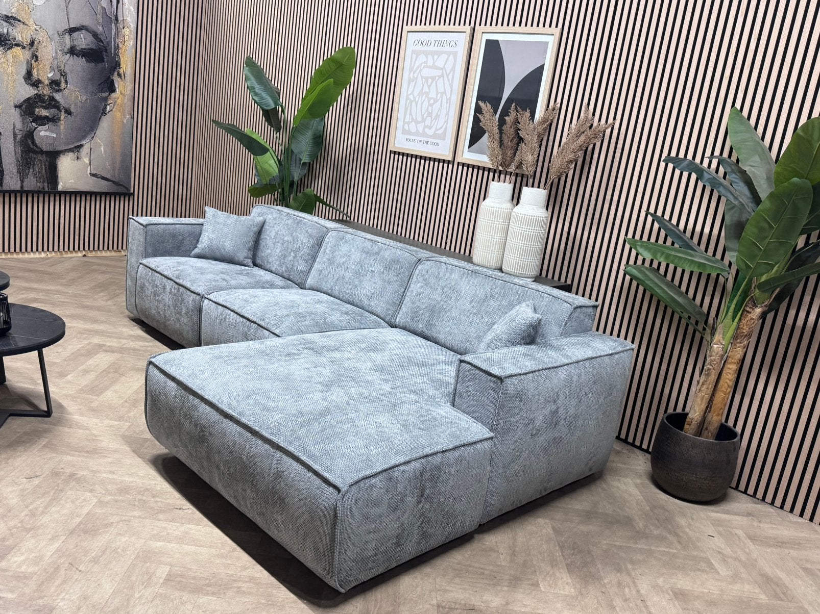 SHOWMODEL | Trendy Kwaliteit Hoekbank - Grijs - 292 x 165, 250 tot 300 cm, -, -, Hoekbank