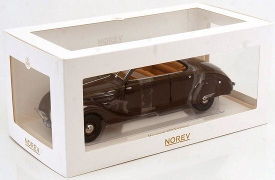 Peugeot 402 Eclipse 1937 Chocolate Bruin 1:18 Norev, Auto, Norev, Ophalen of Verzenden, Norev