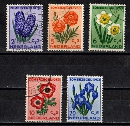 Nederland nr. 602-606 Zomerzegels 1953 gestempeld, Postzegels en Munten, Postzegels | Nederland, Verzenden, Na 1940, Gestempeld