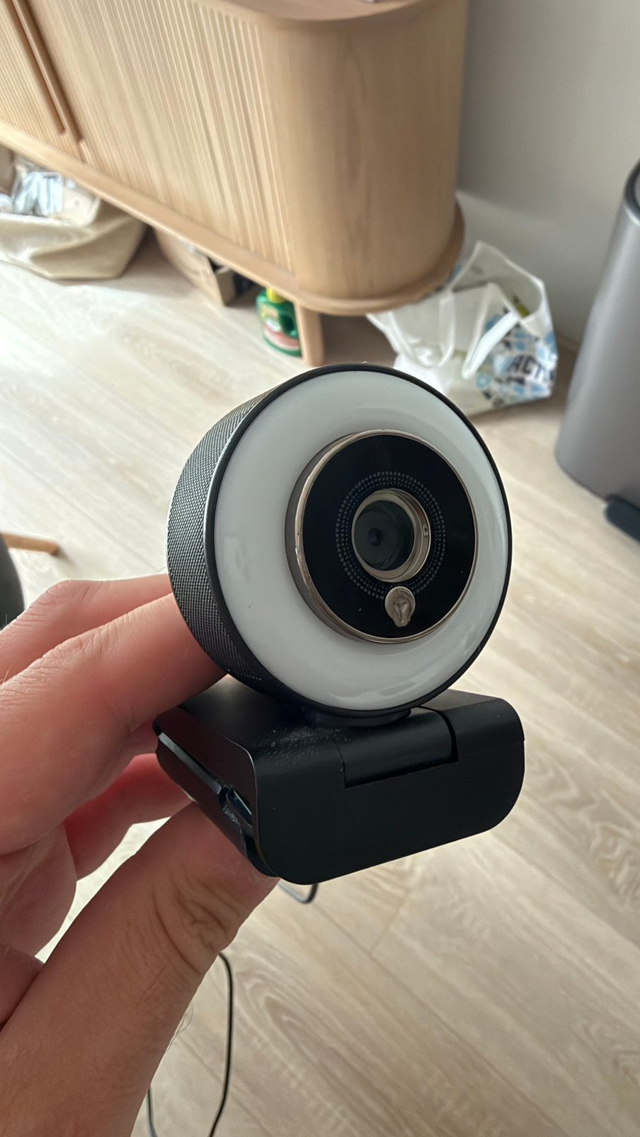 Angetube 967 Full HD 1080p Webcam met Ring Light & Microfoon, Ophalen of Verzenden, Zo goed als nieuw, ChromeOS, Microfoon
