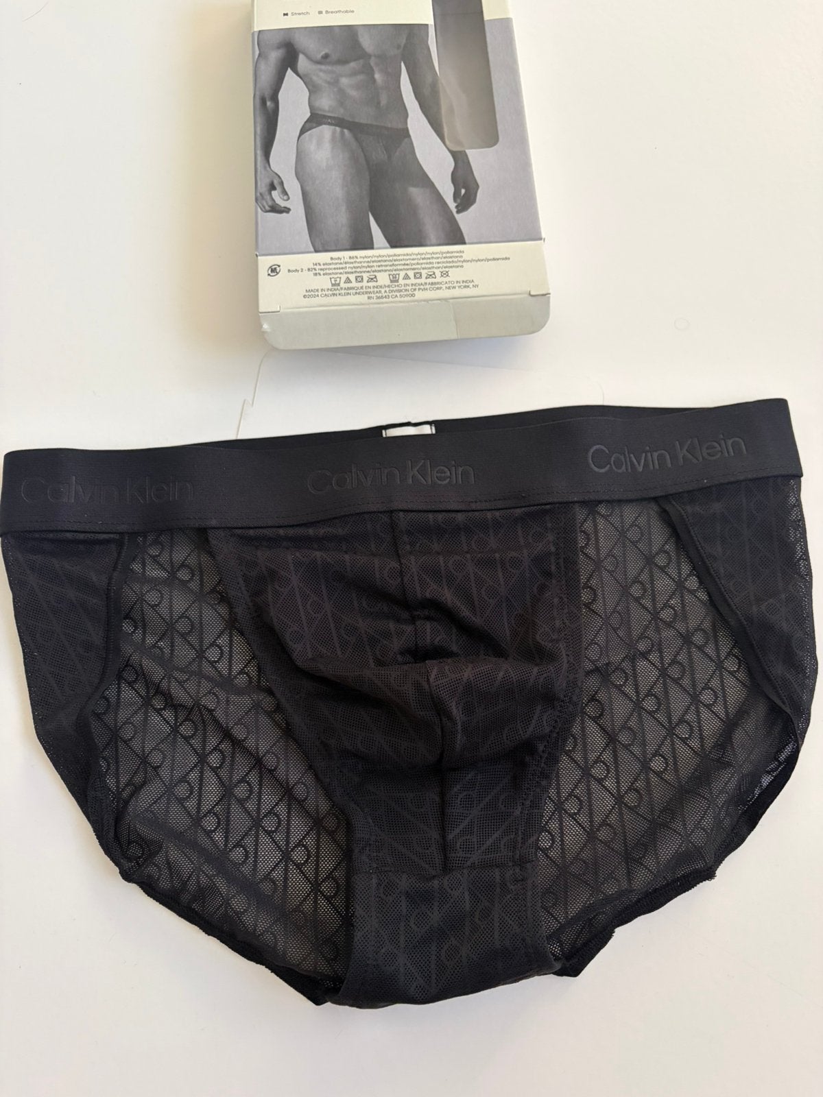 Calvin Klein Microfiber Lace Tanga, Kleding | Heren, Ondergoed, Verzenden, Zwart, Slip