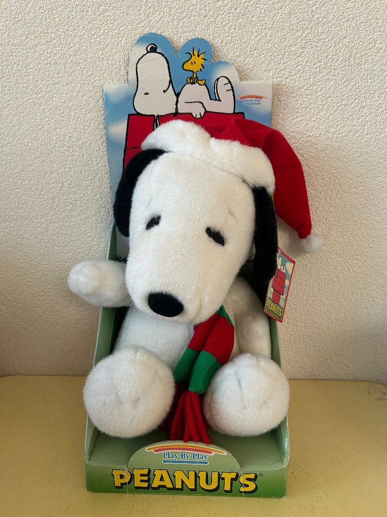 Vintage Snoopy Kerstknuffel Play-By-Play in Doos (42cm), Diversen, Ophalen of Verzenden, Zo goed als nieuw