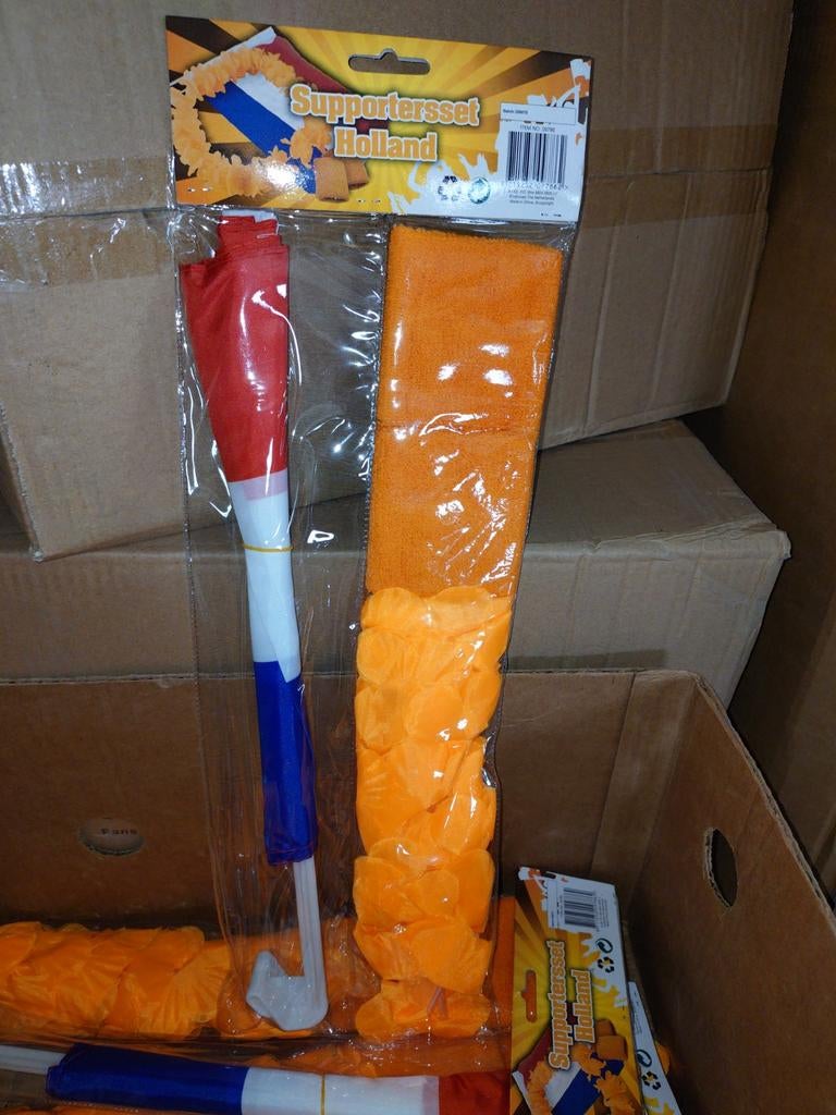 Partij supporter set Holland 4 delig, Hobby en Vrije tijd, Feestartikelen, ., Nieuw, Ophalen of Verzenden, .