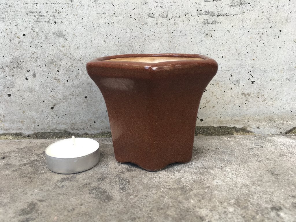 Cascade bonsai schaal pot 8,5x8,5x8cm *****, Ophalen of Verzenden, Zo goed als nieuw, Overige vormen, Aardewerk