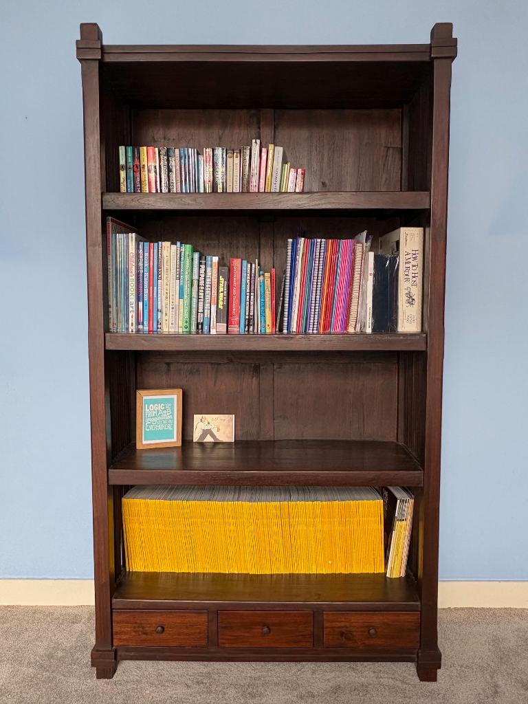 Teak bookcase, x2, Ophalen, Met plank(en), Gebruikt, 100 tot 150 cm