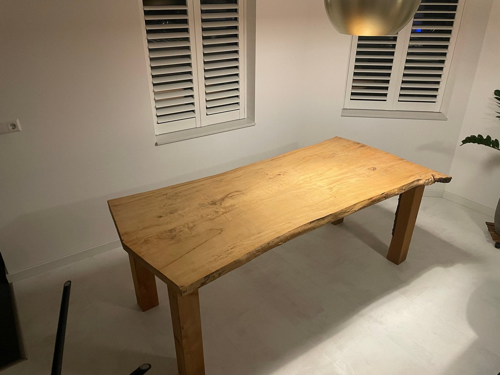 Bijna gratis boomstamtafel Natuurlijke Rand, Ophalen, Gebruikt, 200 cm of meer, 50 tot 100 cm