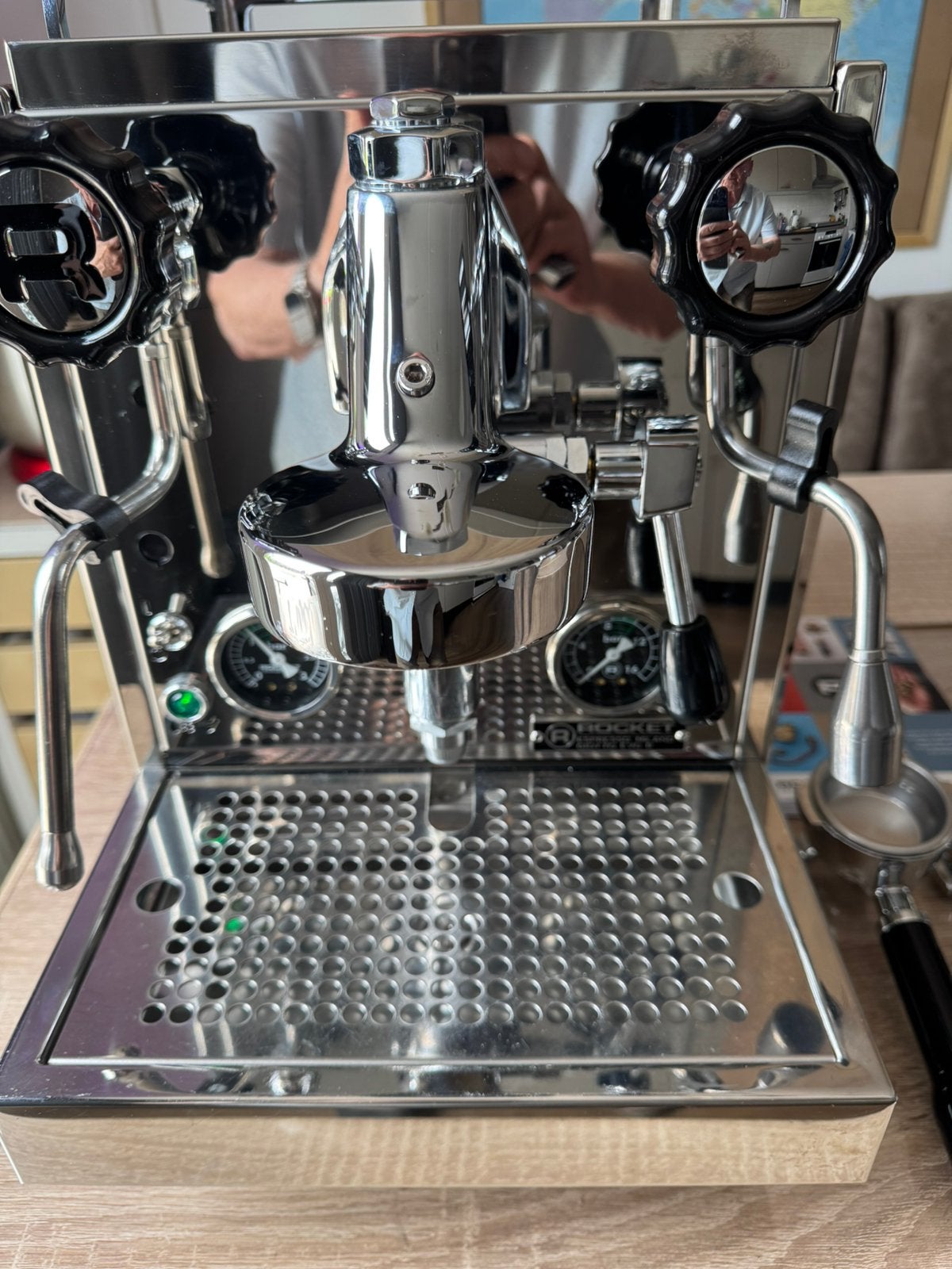 Rocket giotto r cronometro espressomachine  nieuwstaat, 10 kopjes of meer, Ophalen, Zo goed als nieuw, Espresso apparaat