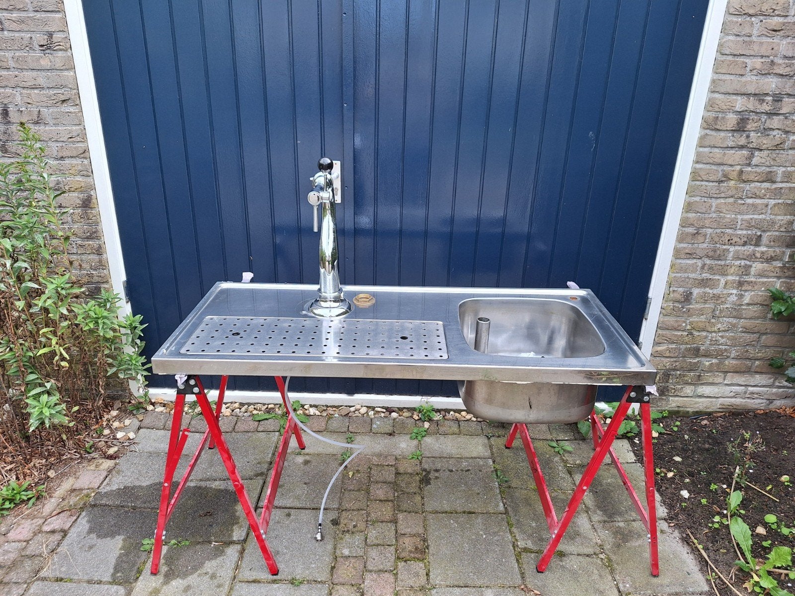 RVS lekblad 130x55 cm biertap tapblad bierzuil mancave bar, Ophalen, Gebruikt, Overige merken
