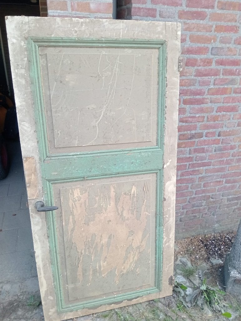 Oude houten binnendeur met paneelwerk, Ophalen, Gebruikt, 80 tot 100 cm, Binnendeur