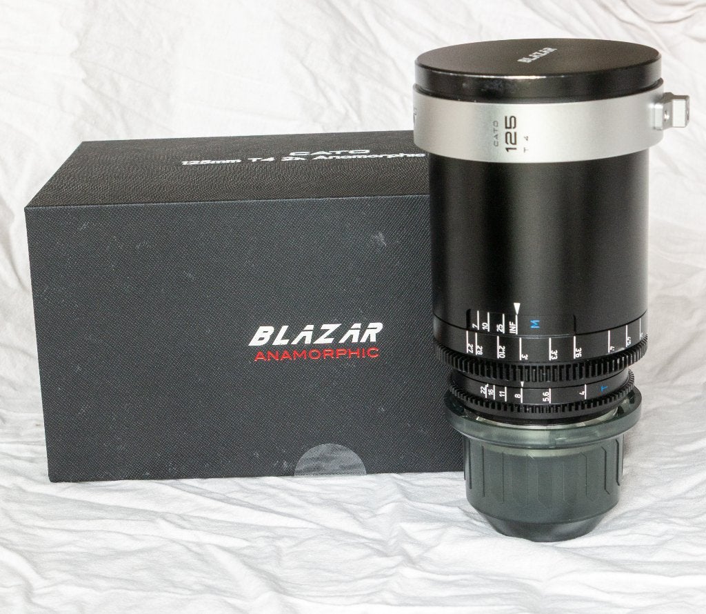 Blazar Cato 125mm T4 2x Anamorphic Lens met originele doos, Overige merken, Handmatige focus, 125 mm, Telelens