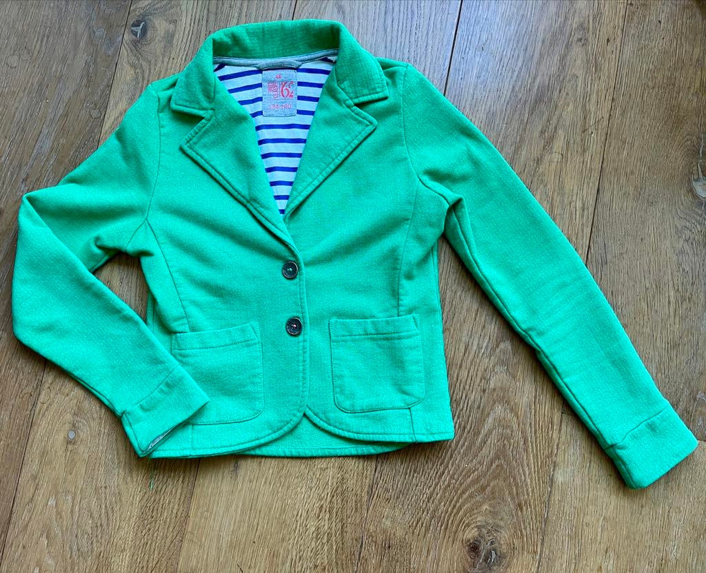 WE blazer / jasje voor meisjes groen met glitter - 134/140, Kinderen en Baby's, Kinderkleding | Maat 134, Zo goed als nieuw, Meisje