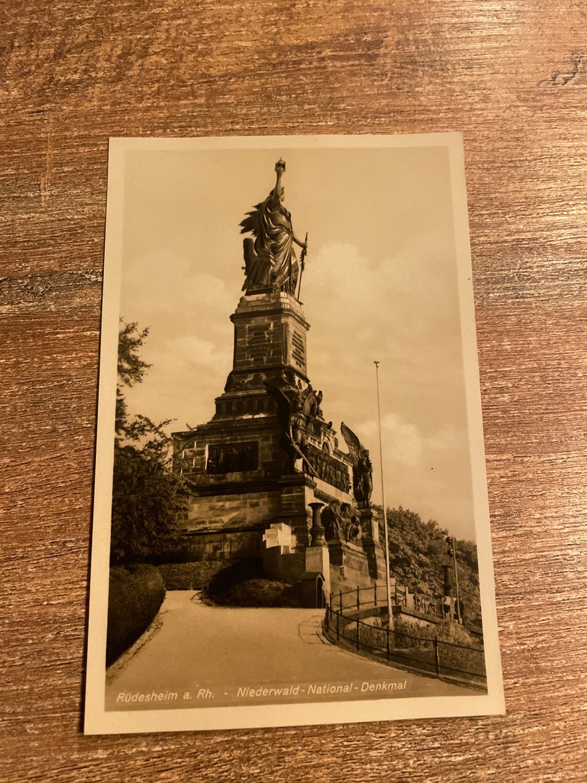 Oude Ansichtkaart Rüdesheim a. Rh. Niederwald-National-Denkm, Ophalen of Verzenden, Gelopen, Duitsland