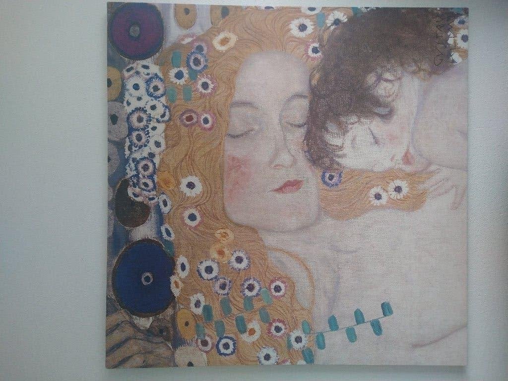IKEA canvas Gustav Klimt Moeder en kind, Huis en Inrichting, Ophalen, Zo goed als nieuw, Schilderij, 75 tot 100 cm