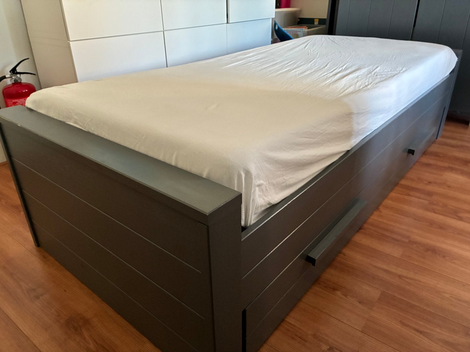 1 persoon bed Wood Dennis (200 x 90 cm), Ophalen, Gebruikt, 90 cm, Eenpersoons