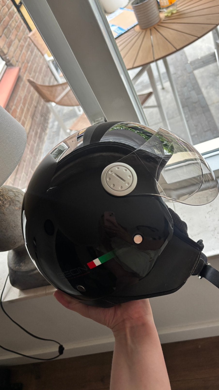Scooter helm Beon design zwart glans, Ophalen of Verzenden, Zo goed als nieuw