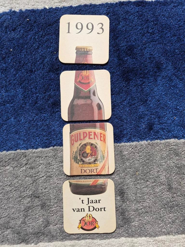 4  Gulpener Bierbrouwerij bierviltje- 't Jaar van Dort 1993, Ophalen of Verzenden