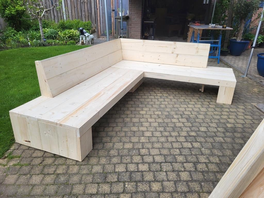 Lounge hoekbank steigerhout, Ophalen, Nieuw