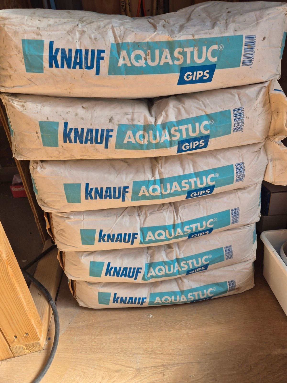 6 zakken Knauf Aquastuc Gips - Nieuw, Ophalen, Nieuw