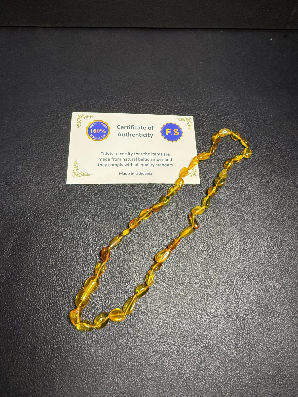 Originele amber steen ketting voor kinderen met certificaat, Overige materialen, Geel, Nieuw, Ophalen of Verzenden