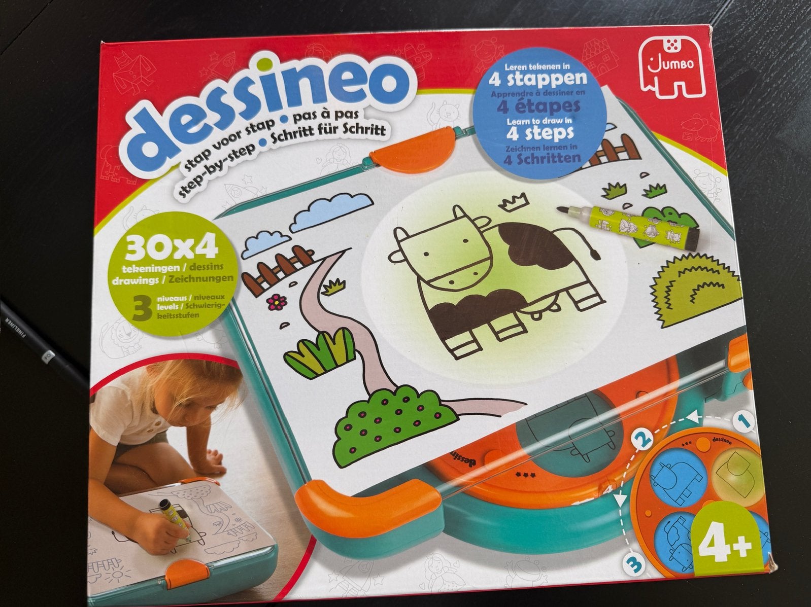 Jumbo Dessineo tekentafel 4+ – stap voor stap leren tekenen, Ophalen of Verzenden, Zo goed als nieuw, Knutselen, Met licht
