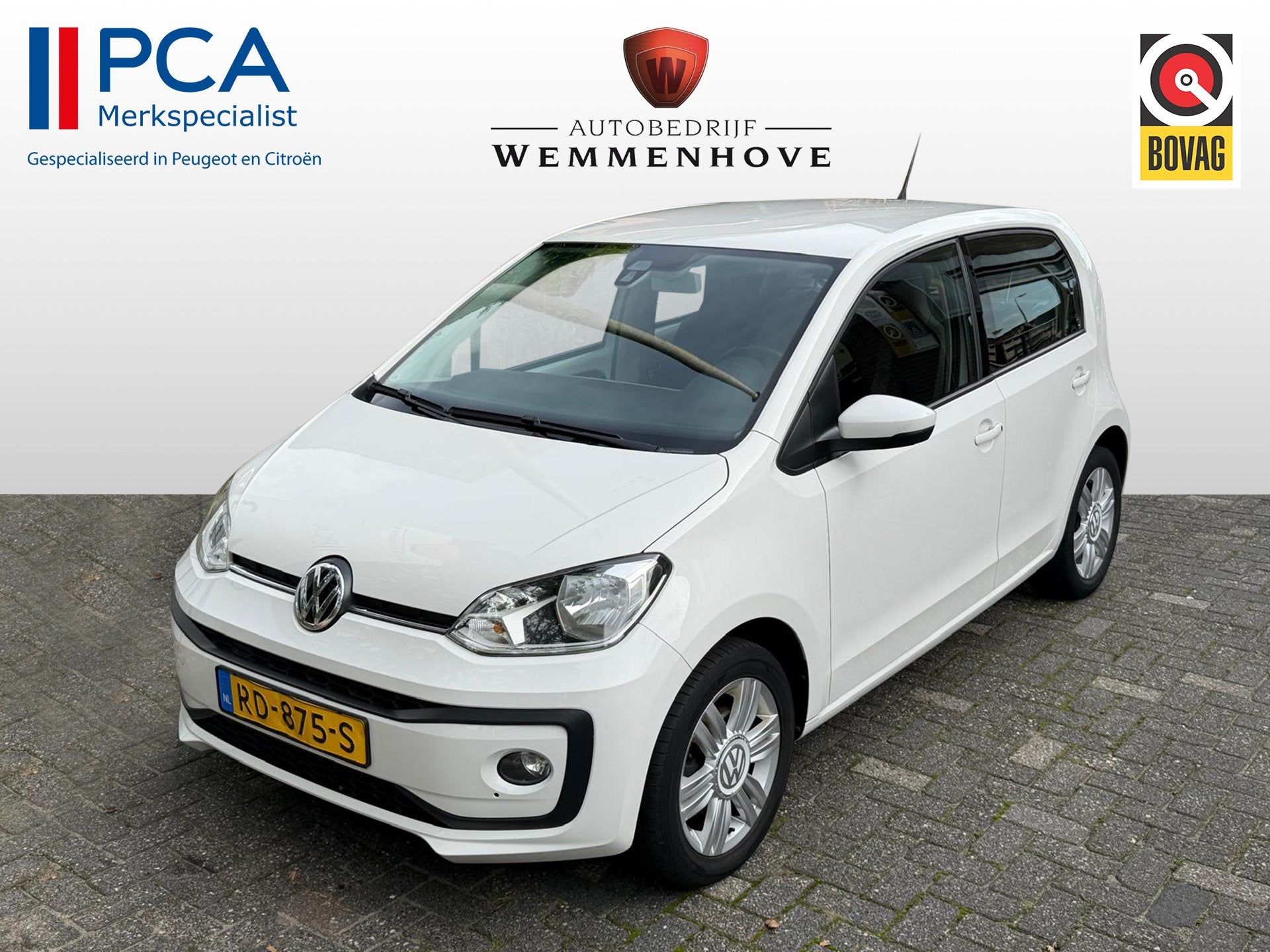 Volkswagen up! 1.0 BMT high up! (bj 2017), Voorwielaandrijving, Stof, Gebruikt, Wit