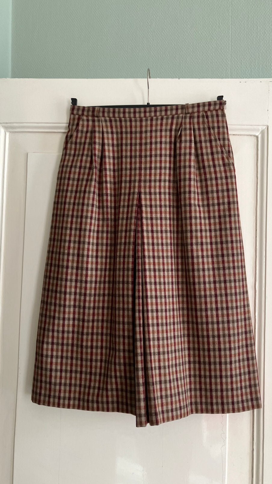 Vintage wollen rok maat M, Kleding | Dames, Maat 38/40 (M), Bruin, Ophalen of Verzenden, Gedragen