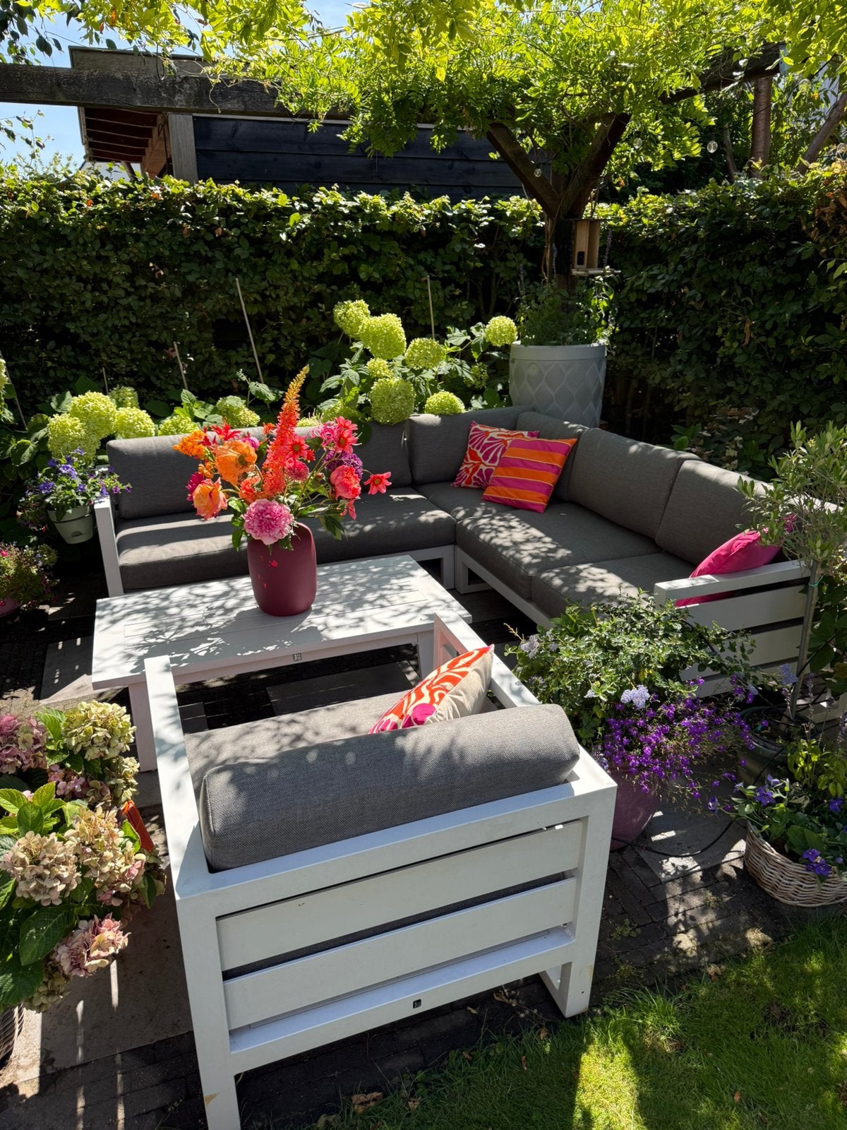 Prachtige Intratuin Norma loungeset - wit aluminium - € 800, Tuin en Terras, Ophalen, Zo goed als nieuw, Aluminium, Bank