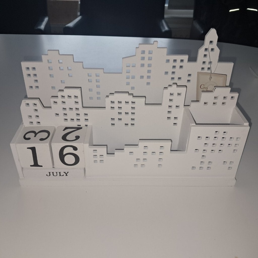 Cosy@Home houten bureau organizer met eeuwigdurende kalender, Ophalen of Verzenden, Dagkalender, Nieuw