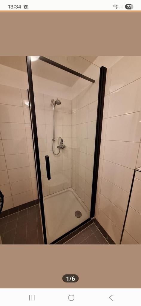 Moderne douchewanden industrieel zwart 80x80 cm, Ophalen, Zo goed als nieuw, Glas, Douche