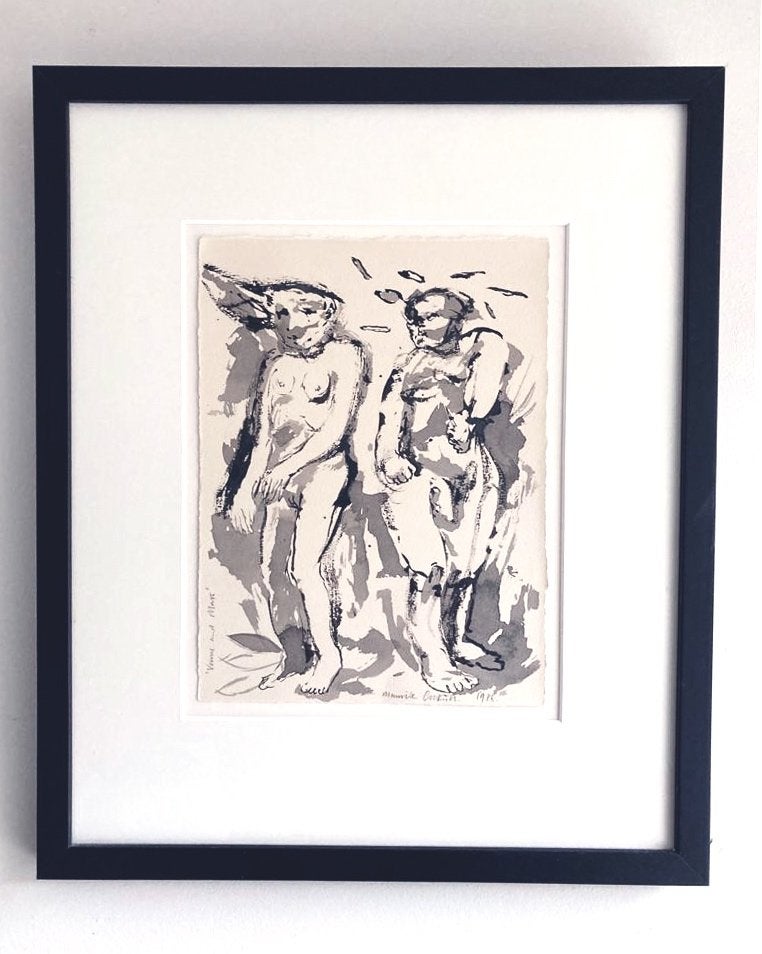 Maurice Cockrill - Venus & Mars, Antiek en Kunst, Ophalen of Verzenden, Tekening, Achter glas