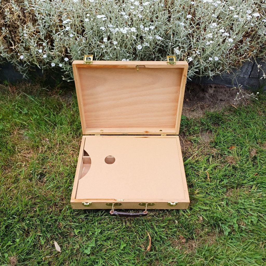 Houten schilderskist met palet, Ophalen of Verzenden, Gebruikt, Overige typen