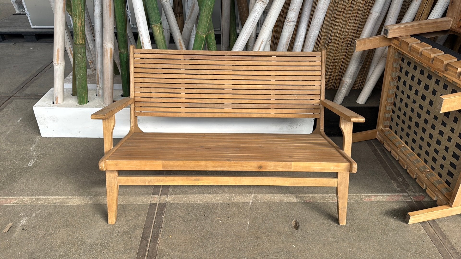 Houten tuinbank 130cm - 2 persoons, Ophalen, Nieuw, Hout