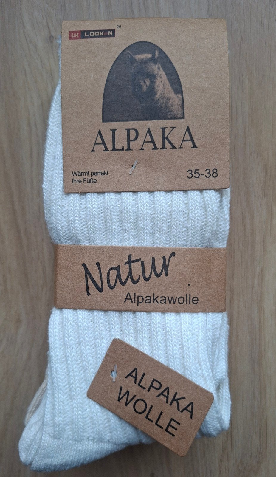 3 Paar Dunne Alpaka Wollen Sokken Maat 35-38 (Ribbel), Sokken en Kniesokken, Alpaka, Beige, Maat 35 t/m 38