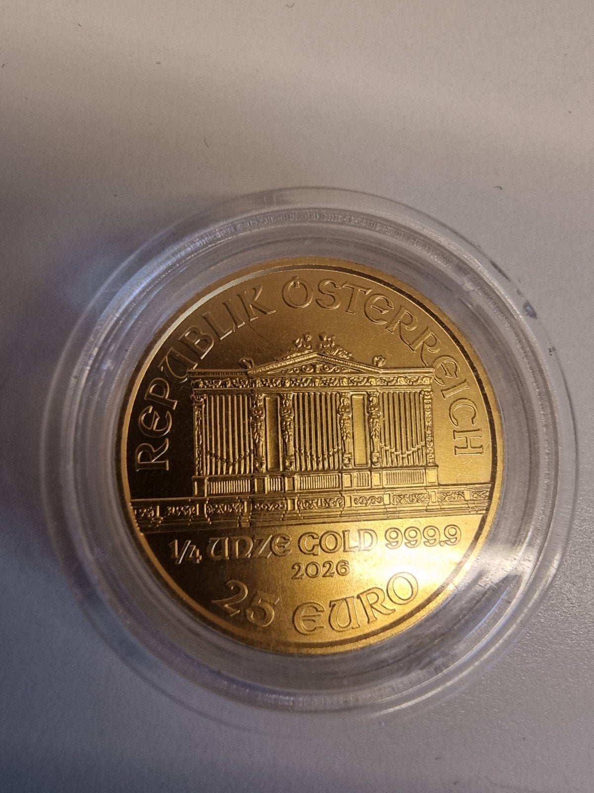 1/4oz Wiener Philharmoniker goud munt 2026, Postzegels en Munten, Oostenrijk, Verzenden, Losse munt, Goud