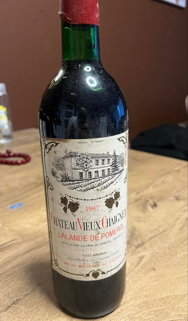 Chateau Vieux Chaigneau Lalande de Pomerol 1987, Verzamelen, Wijnen, Ophalen of Verzenden, Frankrijk, Rode wijn, Vol