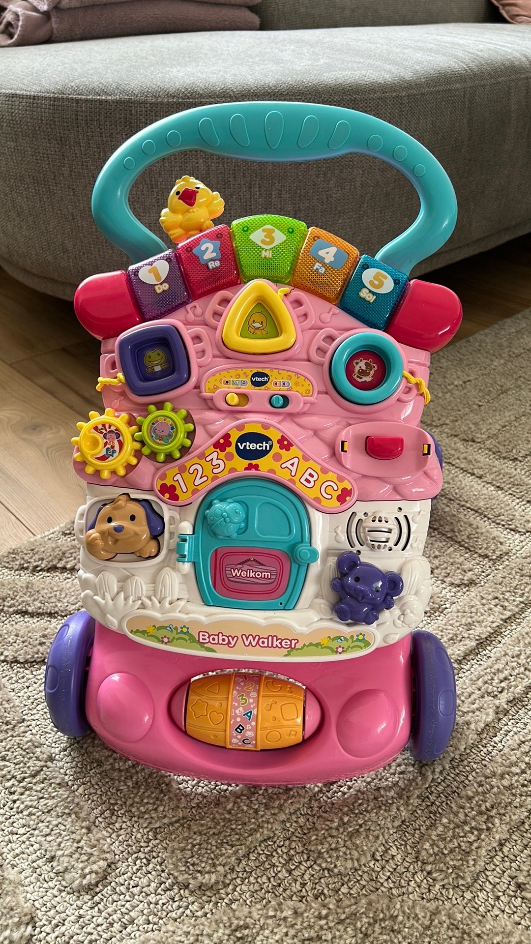 VTech Baby Walker Roze - Interactieve Loopwagen, Ophalen of Verzenden, Zo goed als nieuw, Overige typen, Met licht