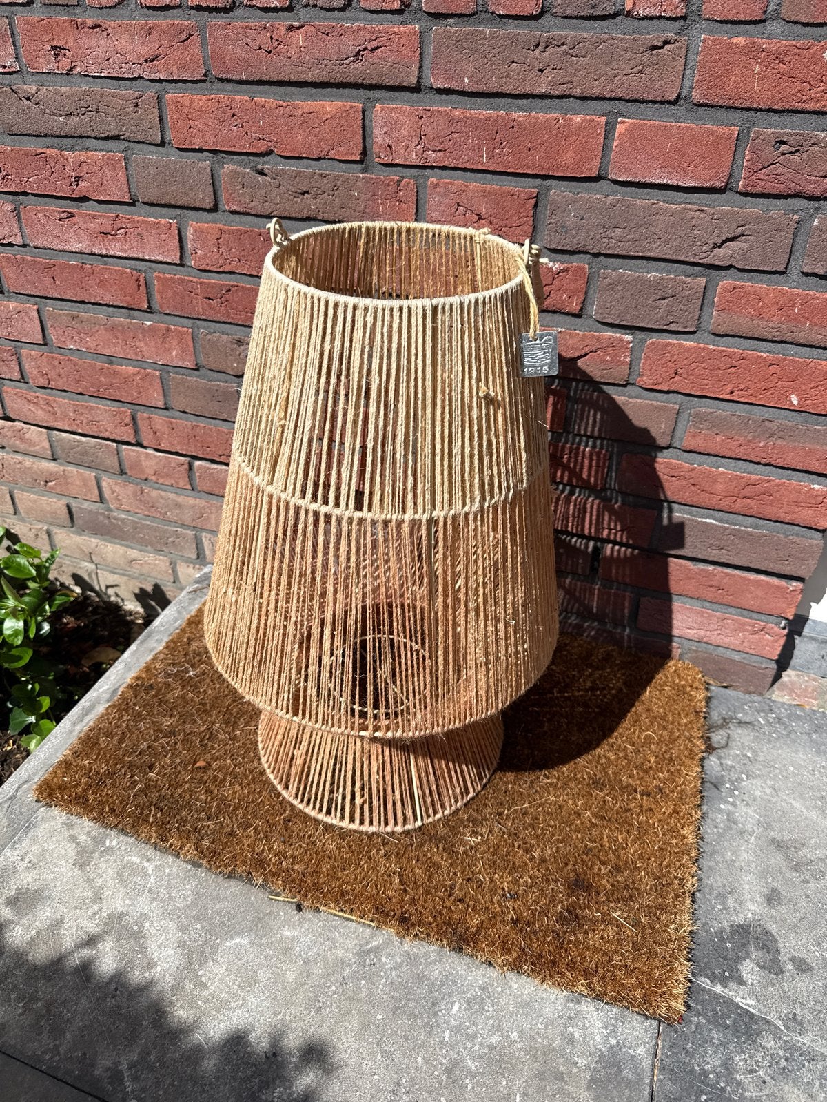 Decoratieve lantaarn van natuurlijk materiaal, Huis en Inrichting, Woonaccessoires | Overige, Boho, Ophalen of Verzenden, Zo goed als nieuw