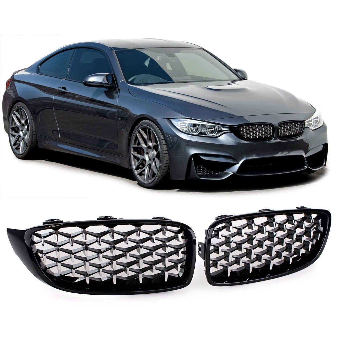 Grill Nieren BMW 4-Serie F32/F33/F36/F82/F83 piano black, Ophalen of Verzenden