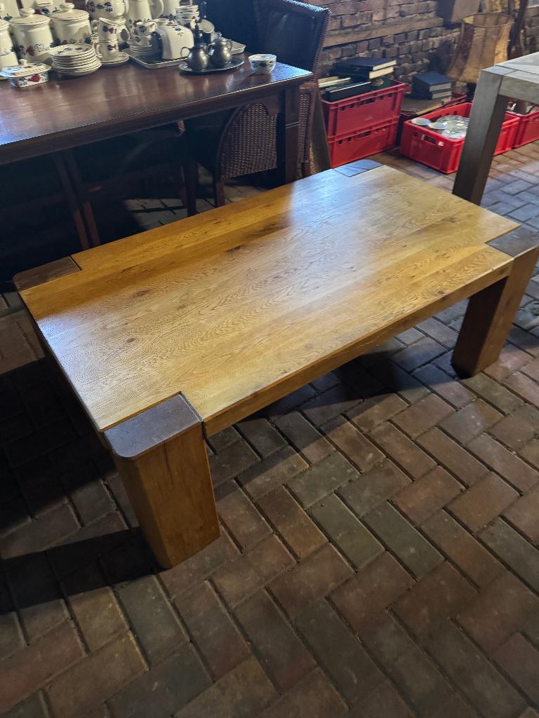 Massief eiken Salontafel, Ophalen, 100 tot 150 cm, Eikenhout, 50 tot 100 cm