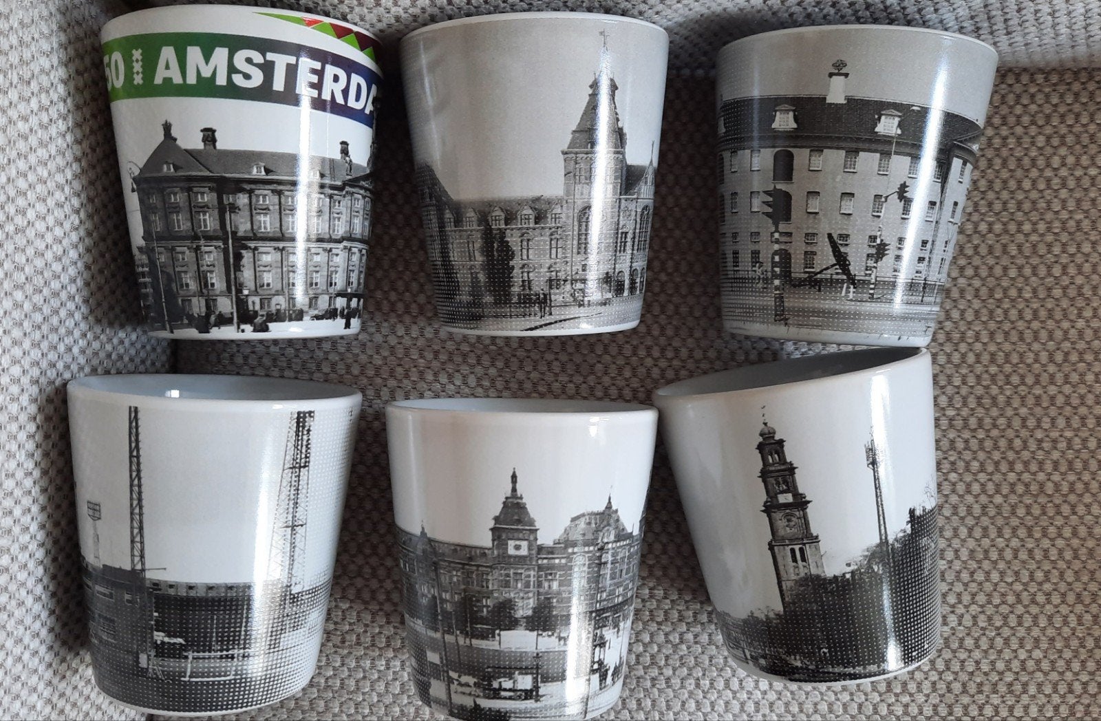 Set van 6 mokken Amsterdam., Ophalen, Nieuw, Aardewerk, Mok