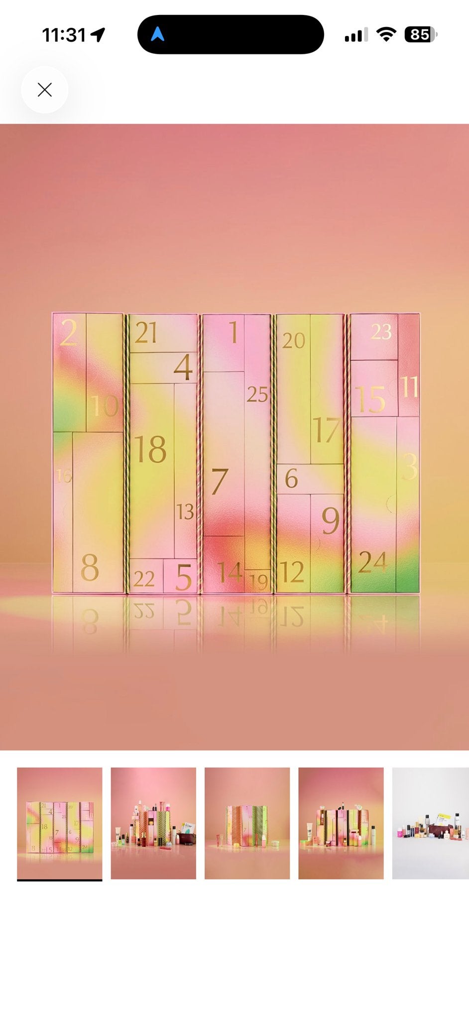 Bijenkorf Adventskalender met make-up en beautyproducten, Ophalen, Overige kleuren, Gehele gezicht, Zo goed als nieuw