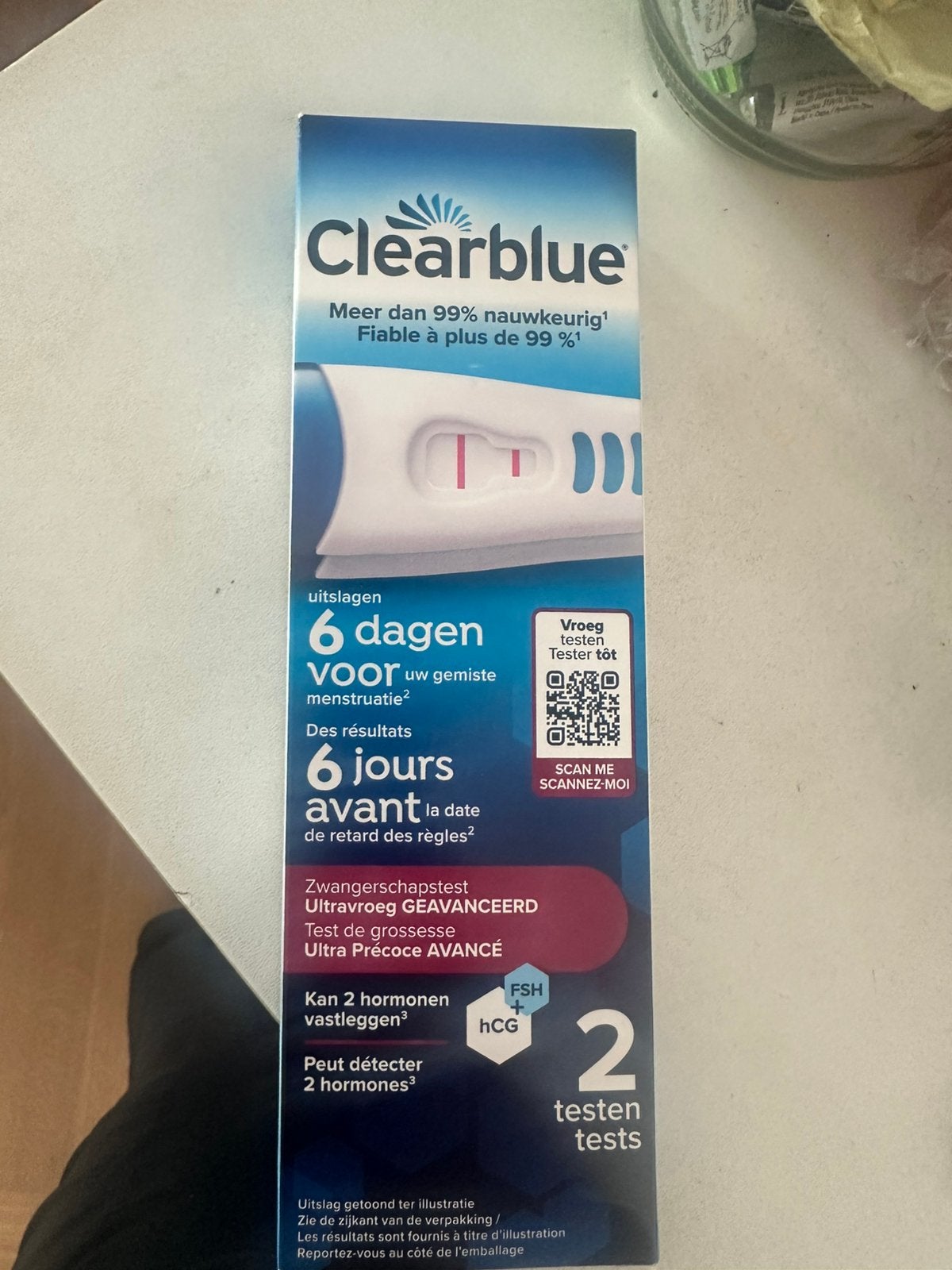 Clearblue Zwangerschapstest Ultravroeg - 2 testen, Ophalen of Verzenden, Nieuw, Zwangerschap en Bevalling