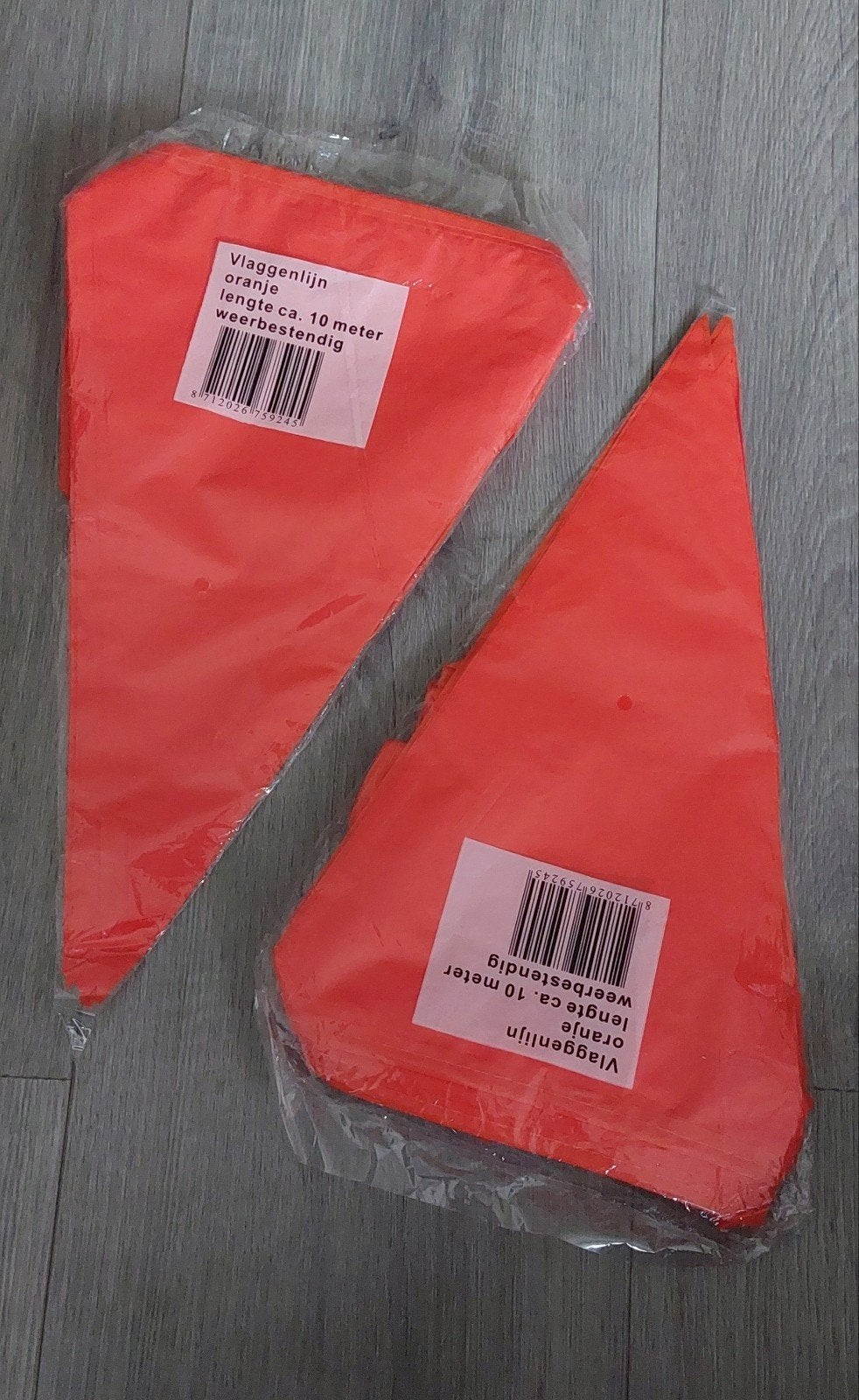 2 sets oranje vlaggetjes 10 meter per set, Ophalen of Verzenden