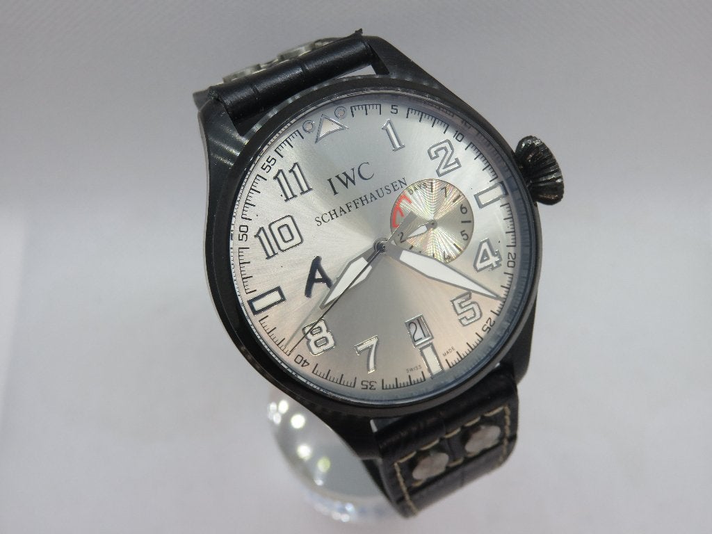 IWC Big Pilot horloge, Overige merken, Leer, Staal, Polshorloge