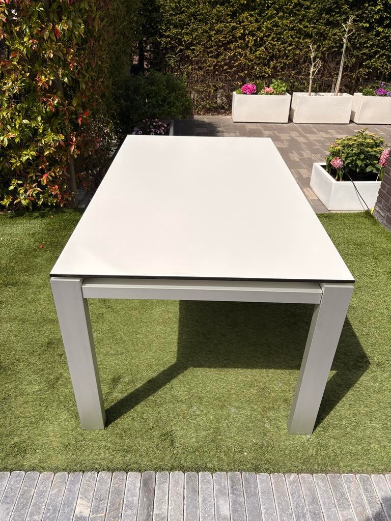Moderne uitschuifbare tafel - 160/218cm x 92cm, Ophalen, Gebruikt, 50 tot 100 cm, Vijf personen of meer