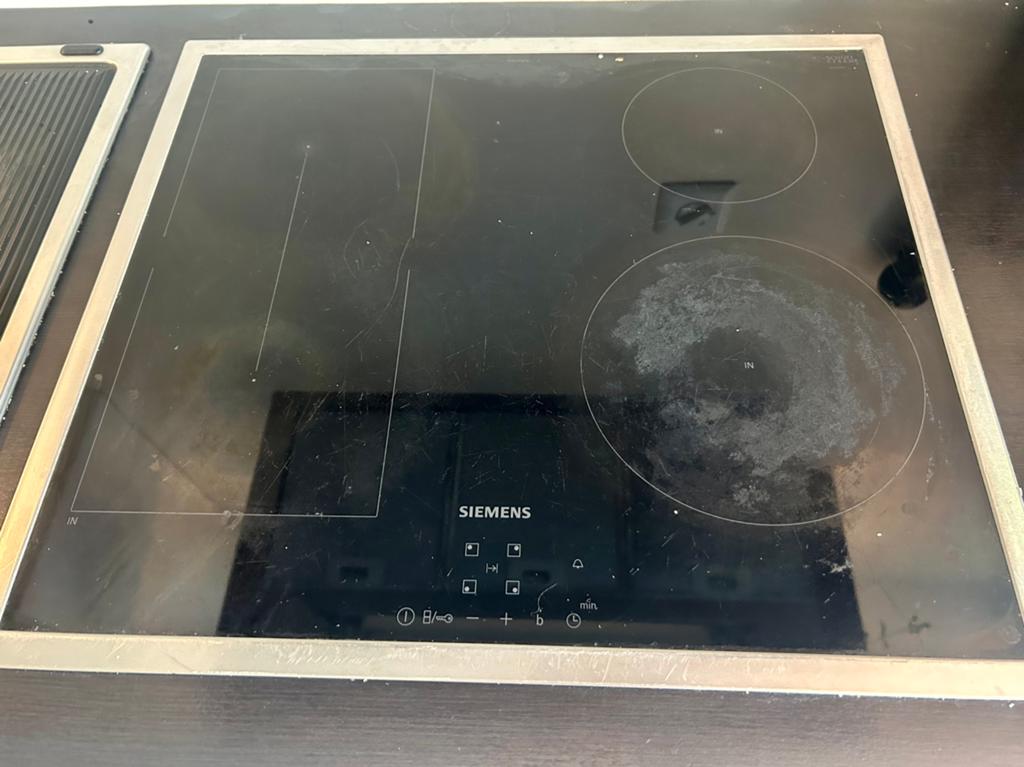 Siemens inbouw inductiekookplaat — goede staat, Ophalen, Gebruikt, 4 kookzones, Inbouw