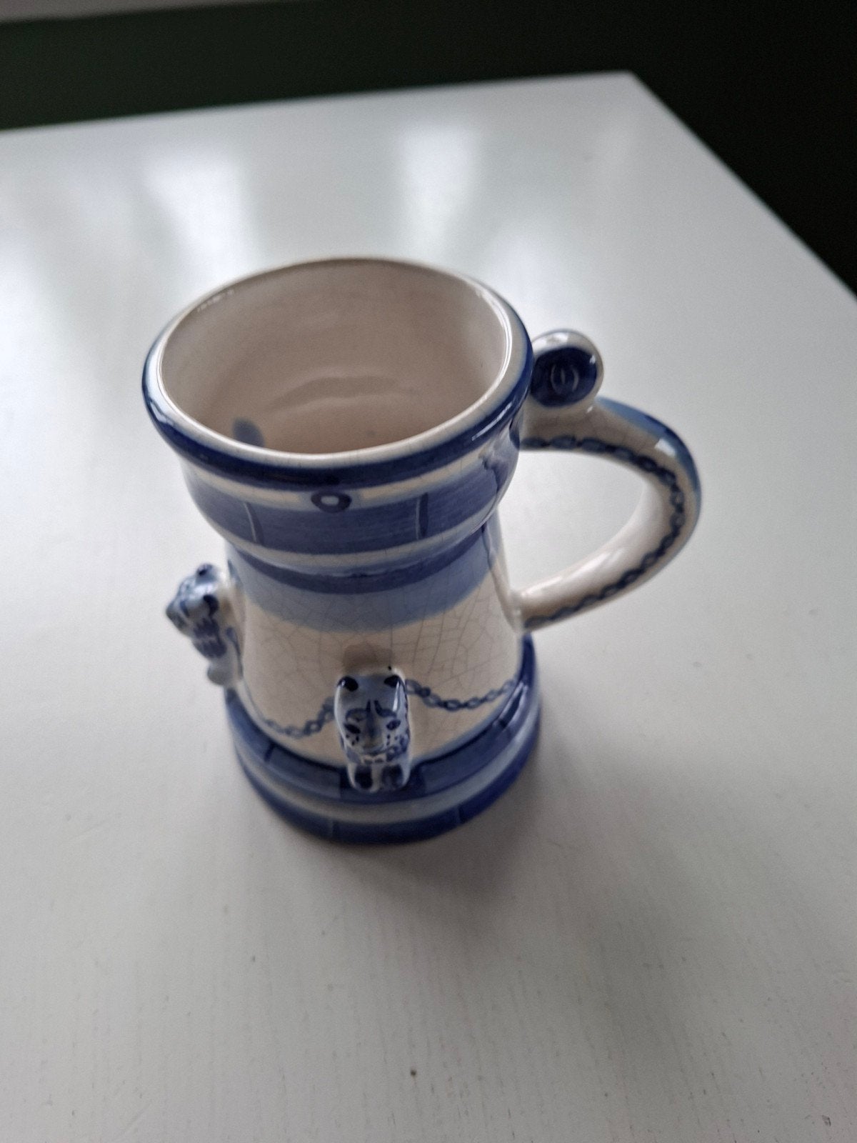 Vintage Delfts Blauw Bierpul met Handvat, Ophalen of Verzenden